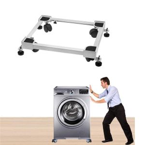Adjustable Heavy Duty Front and Top Load Washing Machine Stand Trolley