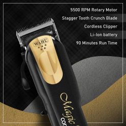 WAHL Cordless Magic Clip Clipper Gold (Black) 08148-124 15 WAHL 08148-124 Cordless Magic Clip Clipper and Gold (Black)