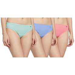 Van Heusen Antibacterial Cotton Bikini Panty (Pack Of 3) Colors May Vary(11103_Light Assorted_S)