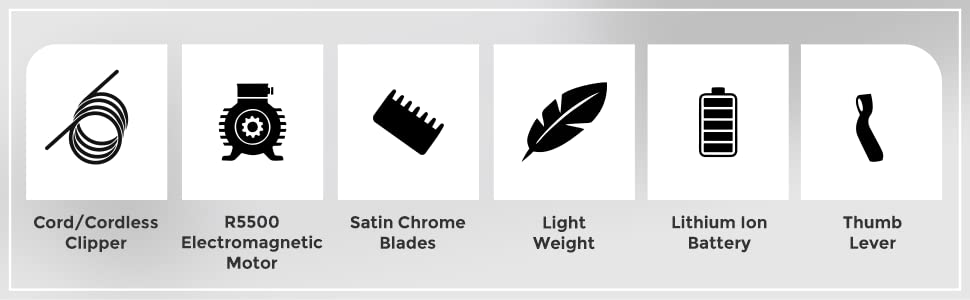 Wahl 08591-1024 Wahl Designer Cordless & Corded Clipper, Black (Black)