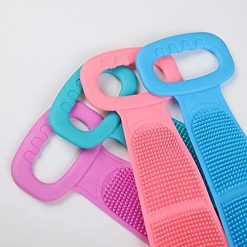 Silicone Body Scrubber Belt - Double Side Shower Exfoliating and Massaging Brush (70x12cm) 9 Silicone body scrubber belt , Double side shower scrubber , Exfoliating brush for body , Food-grade silicone scrubber , Double-sided shower brush , Shower massage brush , Body scrubber for all skin types , Easy to clean shower brush , Fast-drying body scrubber , Gentle exfoliation brush.