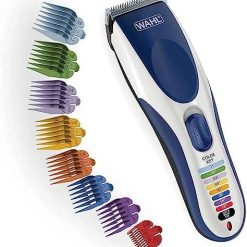 Wahl 09649-024 Cord/Cordless Color Pro Hair Clipper for Men; 60 Minutes run time; LED charging indicator; Easy match Colour coded guards, Blue