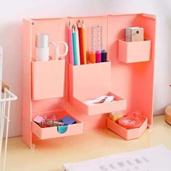 4385 Multi-Purpose Pen Holder, Foldable Magnetic Kawaii Desk Pen Holder Pencil Makeup Storage Box Desktop Organizer Stand Case School Office...
