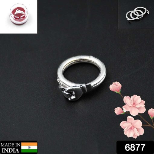 6877 Three Interlocking Rings, Rings for Women and Girls Silver Ring | Valentine Ring, Rings Silver Toned Finger Ring for Women | Birthday Gift For...