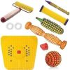 ACUPRESSURE Magnetic Foot Mat Acupressure Wooden Foot Roller Kit Set Of 9