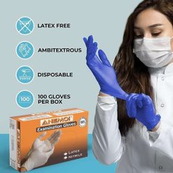 ANEMOI Blue Nitrile Disposable Gloves Box 14 anemoi 100pcs nitrile disposable surgical powder free rubber medical exam 5 ANEMOI Blue Nitrile Disposable Gloves Box
