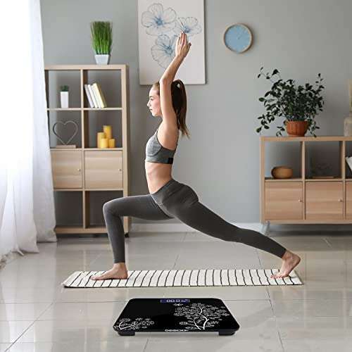 beatXP Floral Digital Bathroom Weighing Scale with LCD Panel & Thick Tempered Glass, Electronic Weight Machine for Human Body - 2 Year Warranty 5 beatXP Floral Digital Bathroom Weighing Scale with LCD Panel & Thick Tempered Glass, Electronic Weight Machine for Human Body - 2 Year Warranty - Image 3