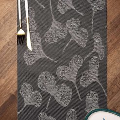 black floral pattern placemat mat set of 4 1 Black Floral Pattern - Placemat Mat Set Of 4