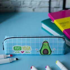 blue cute pencil pouch avacado print 1 Blue Cute Pencil Pouch - Avacado Print
