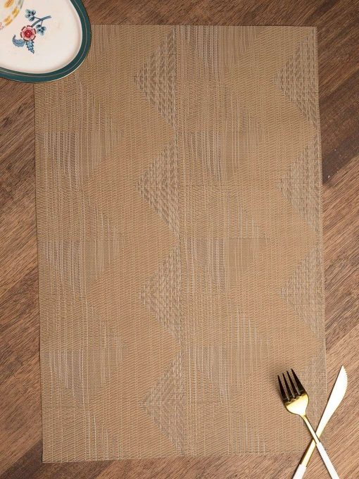 Brown Tringle Pattern - Placemat Mat Set Of 4