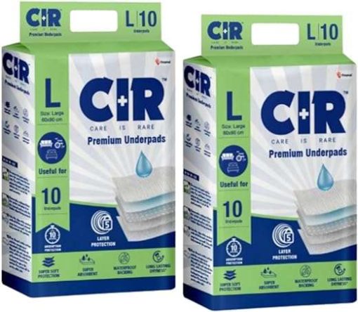 CIR Premium Underpads,Large (90X60Cm) I 10 Hrs Absorption Protection I 10 Units I Waterproof I Protects Surfaces From Incontinence I Super Soft...