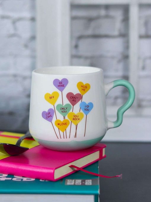 Coffee Cup - 400 Ml, Heart Shape Ballon Print