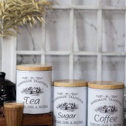 Coffee, Tea & Sugar - Metal Jar Set Of 3, Cylindrical & 1600Ml, 5 coffee tea sugar metal jar set of 3 cylindrical 1600ml 1 Coffee, Tea & Sugar - Metal Jar Set Of 3, Cylindrical & 1600Ml,