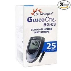 Dr. Morepen BG-03 Blood Glucose Test Strips, Pack of 25(No Glucometer)