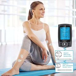dr pt smart muscle massager dual channel tens ems unit for pain relief 3 DR PT Smart Muscle Massager Dual Channel TENS EMS Unit for Pain Relief Therapy, Electronic Pulse Massager 10 Pads, Dust-Proof Drawstring Storage...