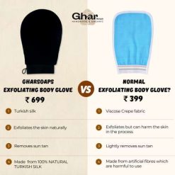 GHAR SOAPS Exfoliating Gloves For Body | Scrub Gloves For Dead Skin (Black pack of 1) 11 ghar soaps exfoliating gloves for body scrub gloves for dead skin black 3 GHAR SOAPS Exfoliating Gloves For Body | Scrub Gloves For Dead Skin (Black pack of 1)