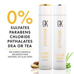 gk hair balancing keratin shampoo and conditioner 300ml with argan oil serum 2 GK Hair Balancing Keratin Shampoo And Conditioner 300ml With Argan Oil Serum 10ml Free For Oily Hair And Scalp Restores Scalp pH Level - Sulfate...