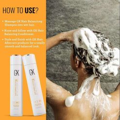 gk hair balancing keratin shampoo and conditioner 300ml with argan oil serum 6 GK Hair Balancing Keratin Shampoo And Conditioner 300ml With Argan Oil Serum 10ml Free For Oily Hair And Scalp Restores Scalp pH Level - Sulfate...