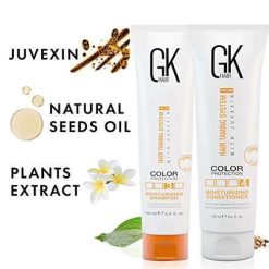 gk hair global keratin moisturizing shampoo and conditioner 100ml with free 4 GK Hair Global Keratin Moisturizing Shampoo And Conditioner 100ml With Free 10ml Argan Oil Serum For Dry Damaged Hair Repair & Frizzy Hair - No...