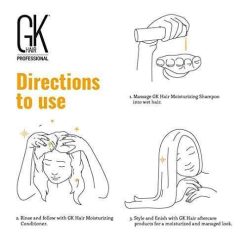 gk hair global keratin moisturizing shampoo and conditioner 100ml with free 6 GK Hair Global Keratin Moisturizing Shampoo And Conditioner 100ml With Free 10ml Argan Oil Serum For Dry Damaged Hair Repair & Frizzy Hair - No...