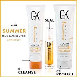 gk hair global keratin moisturizing shampoo and conditioner 100ml with free 7 GK Hair Global Keratin Moisturizing Shampoo And Conditioner 100ml With Free 10ml Argan Oil Serum For Dry Damaged Hair Repair & Frizzy Hair - No...
