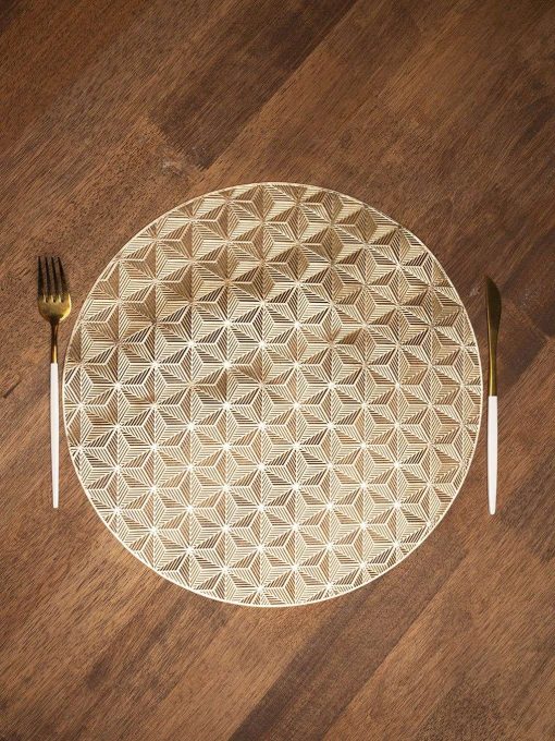 Golden Star Pattern - Placemat Mat Set Of 2