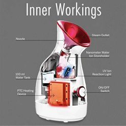 healthsense steamer for cold cough vapourizer steamer for face steam 1 4 HealthSense Steamer for Cold & Cough, Vapourizer & Steamer for Face steam, Steam Inhaler & Vaporizer Machine with Nano-Ionic Technology, UV Steam...