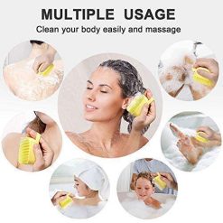 hotfix silicon massage bath brush hair scalp bathing brush for cleaning 2 Hotfix® Silicon Massage Bath Brush Hair Scalp & Bathing Brush For Cleaning Body | Silicone Bath Wash Scrubber Cleaner & Massager For Shampoo Soap...