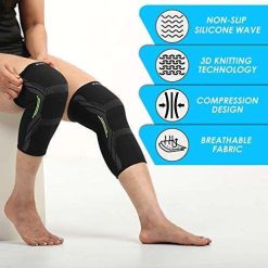 hykes knee cap compression support for gym running cycling sports jogging 3 Hykes Knee cap Compression Support for Gym Running Cycling Sports Jogging Workout Pain Relief (Material: Nylon & Spandex, Color:Green, Size:Medium)