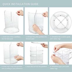 inovera label cosmetic makeup storage holder organizer adjustable 360 2 INOVERA (LABEL) Cosmetic Makeup Storage Holder Organizer Adjustable 360 Rotation Box Case, 23L x 23B x 30H cm. (Transparent, Plastic;Rubber)