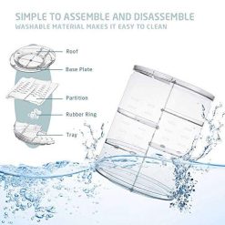 inovera label cosmetic makeup storage holder organizer adjustable 360 5 INOVERA (LABEL) Cosmetic Makeup Storage Holder Organizer Adjustable 360 Rotation Box Case, 23L x 23B x 30H cm. (Transparent, Plastic;Rubber)