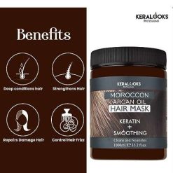 Keralooks Professional® Moroccon argan hair mask for Smoothing plus keratin hair (1000ml) 10 keralooks professional moroccon argan hair mask for smoothing plus keratin 1 Keralooks Professional® Moroccon argan hair mask for Smoothing plus keratin hair (1000ml)