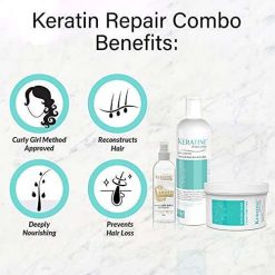 keratine professional shampoo hair mask and serum 100 ml kit repair 7 KERATINE PROFESSIONAL Shampoo, Hair Mask and Serum(100 Ml) Kit - Repair Shampoo, Repair Hair Mask & Professional Smooth Shine Serum Set - Pro...