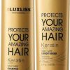Luxliss Keratin Daily Care Conditioner & Shampoo - Gold edition(Pack of 2) - 250ml, 200 ml