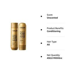 luxliss keratin daily care conditioner shampoo gold edition pack of 2 1 7 Luxliss Keratin Daily Care Conditioner & Shampoo - Gold edition(Pack of 2) - 250ml, 200 ml