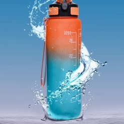 market99 motivational sipper water bottle with time marker orange mint 1 liter 1 Motivational Sipper Water Bottle with Time Marker, Orange Mint, 1 Liter