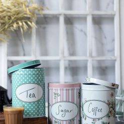 metal jar set of 3 multi color 900ml 1 Metal Jar Set Of 3 - Multi Color, 900Ml