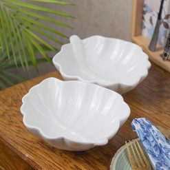 Off White Ceramic Dish - Pack Of 2, Leaf Shape 5 off white ceramic dish pack of 2 leaf shape 1 Off White Ceramic Dish - Pack Of 2, Leaf Shape