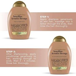 ogx ever straightening brazilian keratin smooth shampoo conditioner combo 1 5 OGX Ever Straightening Brazilian Keratin Smooth Shampoo + Conditioner Combo | Coconut Oil, Keratin Proteins, Avocado Oil & CocoaButter, For all...