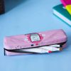 pink pencil bag pouch fish print Pink Pencil Bag Pouch - Fish Print