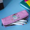 pink pencil pouch fish print Pink Pencil Pouch - Fish Print