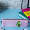 pink zipper pencil pouch avacado print Pink Zipper Pencil Pouch - Avacado Print