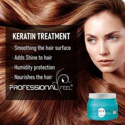 professional feel keratin real hair spa treatment with pro keratin 1 1 Professional Feel Keratin Real Hair Spa Treatment, With Pro-Keratin + Ceramide, All Repair With Keratin Hair spa Bath Cream - 500 gm
