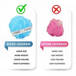 ross large bath loofah sponge scrubber exfoliator for high lather cleansing 1 ross Large Bath Loofah Sponge Scrubber Exfoliator for High Lather Cleansing (Peach and Blue)