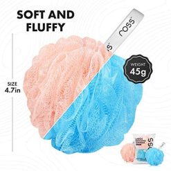 ross large bath loofah sponge scrubber exfoliator for high lather cleansing 2 ross Large Bath Loofah Sponge Scrubber Exfoliator for High Lather Cleansing (Peach and Blue)