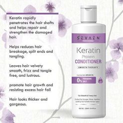 sevaen keratin smooth shampoo keratin smooth conditioner hair serum 1 5 Sevaen Keratin Smooth Shampoo & Keratin Smooth Conditioner & Hair Serum | Strong, Smooth & Shine For Man & Woman, 550 ml