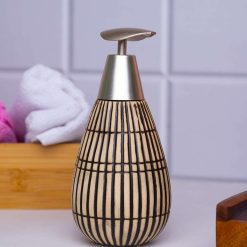 silver ceramic pear shape soap dispenser 350ml 1 Silver Ceramic Pear Shape Soap Dispenser - 350mL