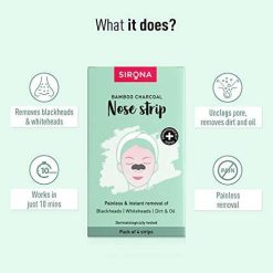 Sirona Blackhead Remover Bamboo Charcoal Nose Strips for Women – Pack of 4 | Painless & Instant Removal of Whiteheads, Blackheads, Pore Cleanser,... 11 sirona blackhead remover bamboo charcoal nose strips for women pack of 4 1 2 Sirona Blackhead Remover Bamboo Charcoal Nose Strips for Women – Pack of 4 | Painless & Instant Removal of Whiteheads, Blackheads, Pore Cleanser,...