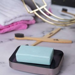 Stylish Soap Dish - Silver & Black