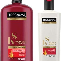 TRESemme Keratin Smooth Shampoo 1 L & Conditioner 335 ml, With Keratin & Argan Oil for Straight, Shiny Hair - Nourishes Dry Hair & Controls Frizz,...